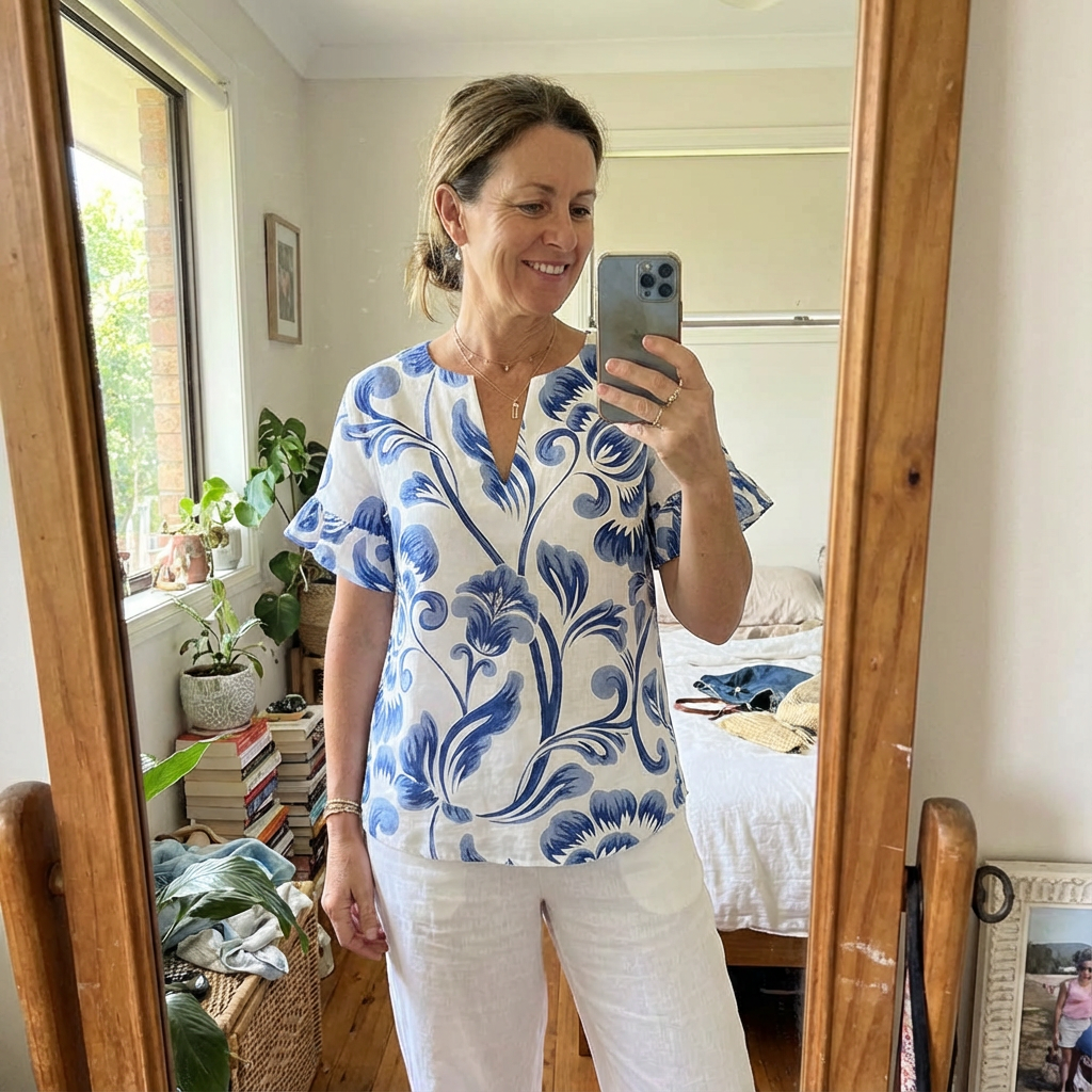Kiona Elegant Blouse With Floral Print