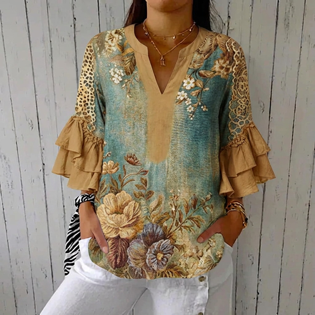 Zaria Vintage Blouse With Floral Print