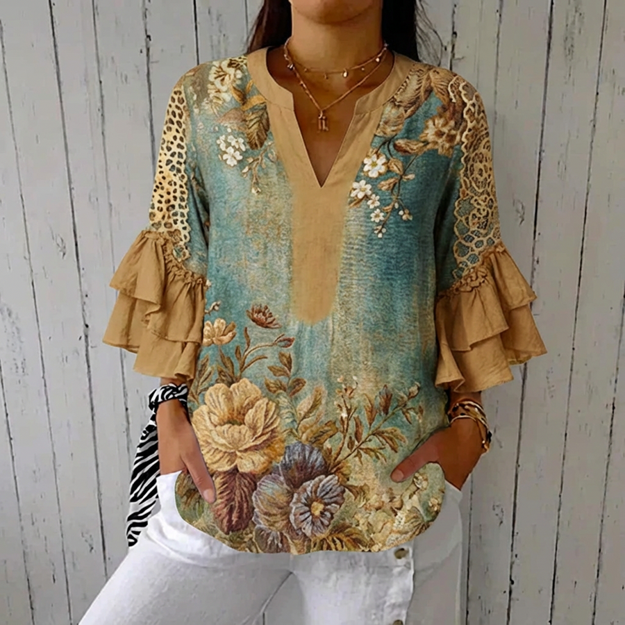 Zaria Vintage Blouse With Floral Print