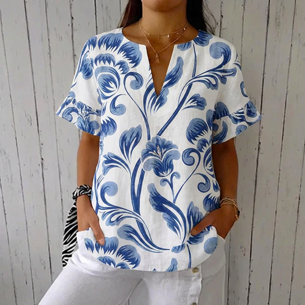 Kiona Elegant Blouse With Floral Print
