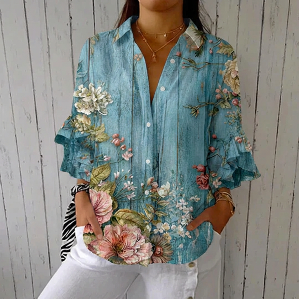 Roselle Floral Print Vintage Blouse