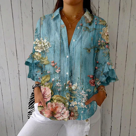 Roselle Floral Print Vintage Blouse