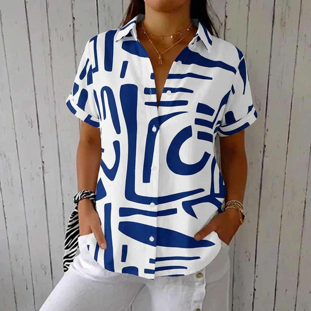 Arvo Casual Abstract Summer Blouse