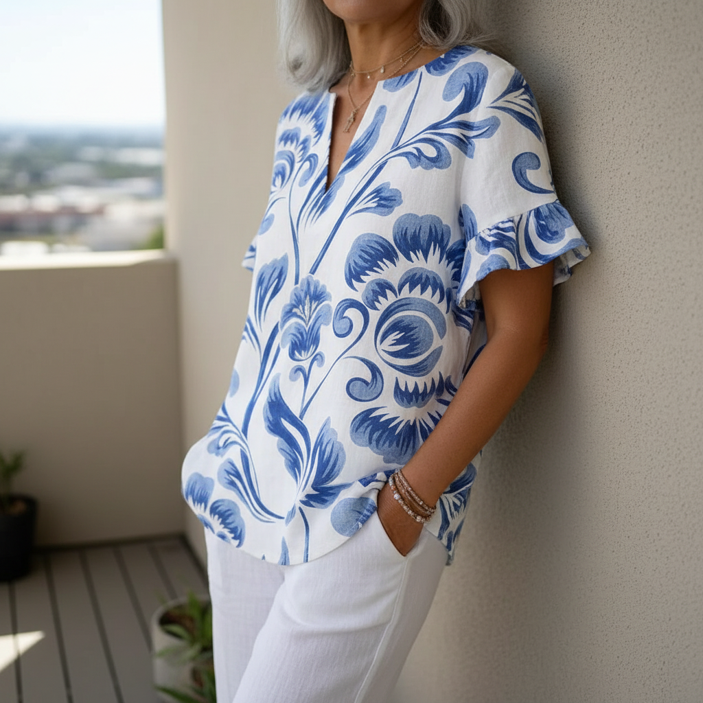 Kiona Elegant Blouse With Floral Print