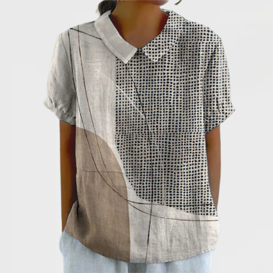 Lana Shirt with Abstract Dots and Lines