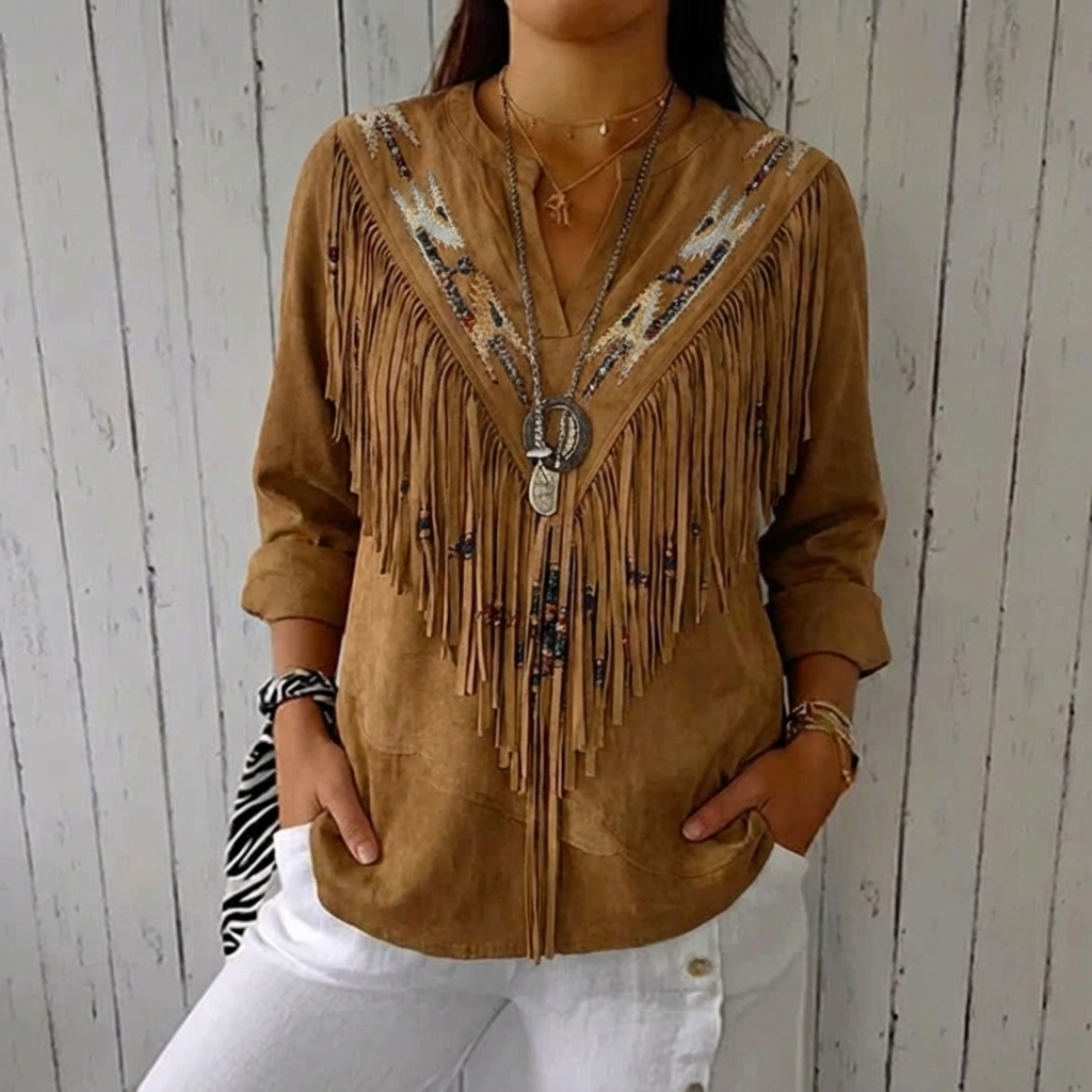 Winona Vintage Blouse With Ethnic Printed Design For A Classic Look