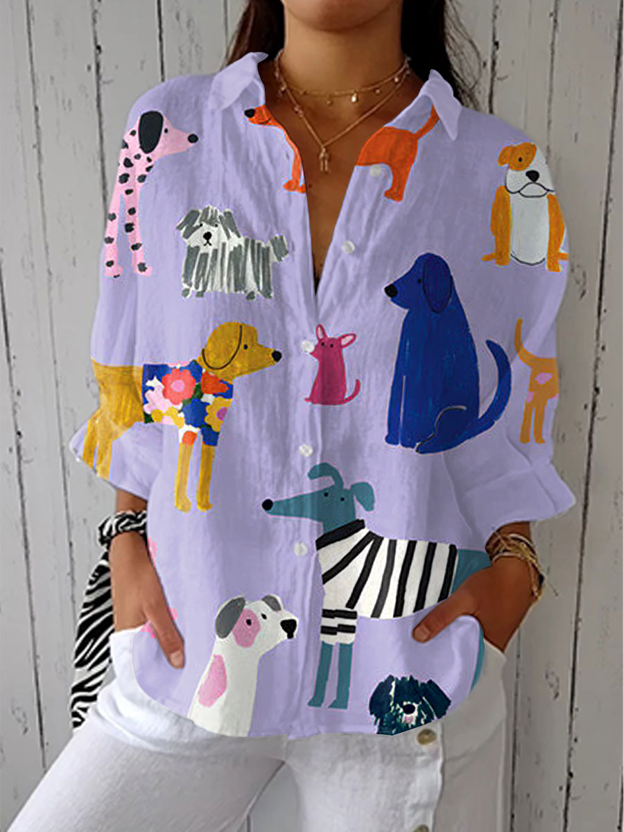 Florence Playful Dogs Blouse