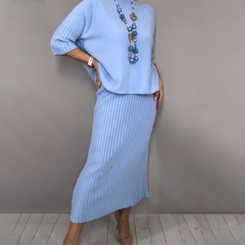 Matilda™ – Elegant Knit Sweater & Midi Skirt 2-Piece Set